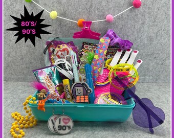 80s 90S MASH up Mystery box Makeup case gift box 80s kid  90s kid gift box 80s birthday gift 80s makeup case rubiks troll jelly bracelets