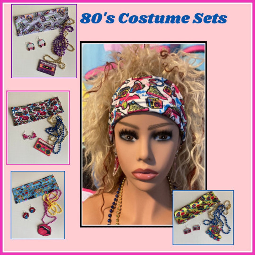 80s Costume 80s Headband 80s Earrings 90s Costume 90s Headband Etsy