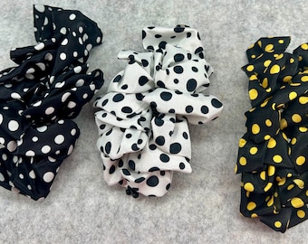 Vintage 80s 90s Polka dot Banana clip 80's hair fabric banana clip 80s costume accessories 80s vibes 80s party 80s theme 90s party 90s costu