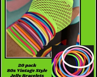 YOU PICK Colors 80’s jelly bracelets 20 pack 80s jelly bracelets silicone bracelets 80s kid 80s party 80s vibes 80s accessories 80s jewelry