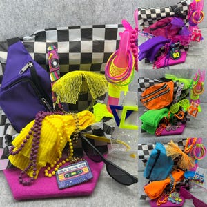 80&#39;s costume kit Gift Box Leg Warmers Fanny Pack Headband earrings sunglasses bracelets 80s 90s workout costume 80s party 80s Bride gift