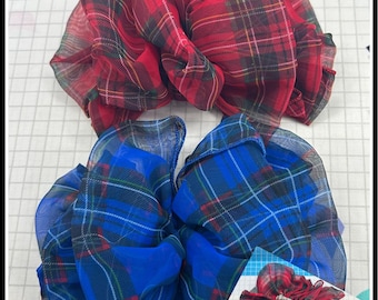 Vintage preppy plaid hair clip red plain hair clip blue plaid hair clip The Heathers 80s movie style 80s costume accessory 80s party 90s kid