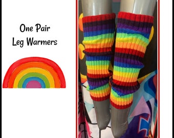 Rainbow Leg warmers 80's party 80's costume 80's gloves rainbow costume pride parade