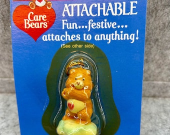 Love a lot Bear Vintage Care Bear Attachables NOS in packagingKeychain Zipper pull accessories American Greetings