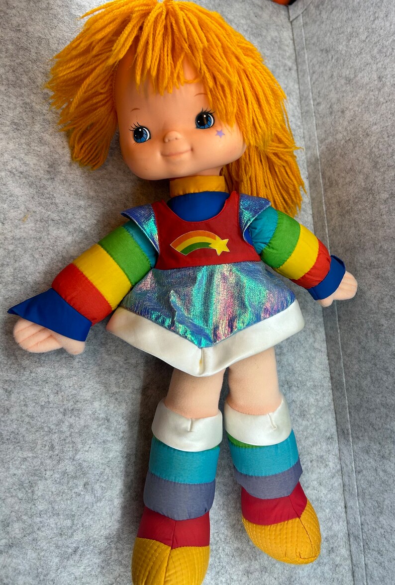 1983 Vintage Rainbow Brite 18 Doll Large size cuddle Hallmark Mattel Excellent shape Rare review photos big rainbow brite babydoll image 2