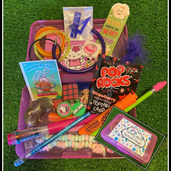 80s Mystery Box 80s school days gift box 80s birthday gift 80s school supplies 80s pencil box 80s toys