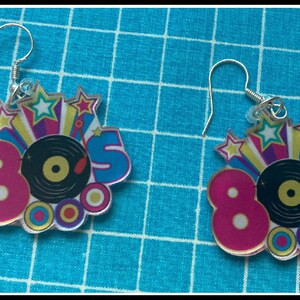 80's earrings 80's costume earrings 80s earrings 80s earrings 80s vibes 80s party 80s theme image 2