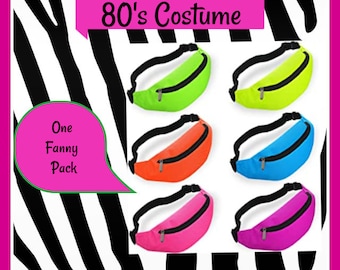 80's Fanny Pack Costume accessories Workout costume walking bag neon fanny pack 80's costume purse 80's night 80's day 80's party
