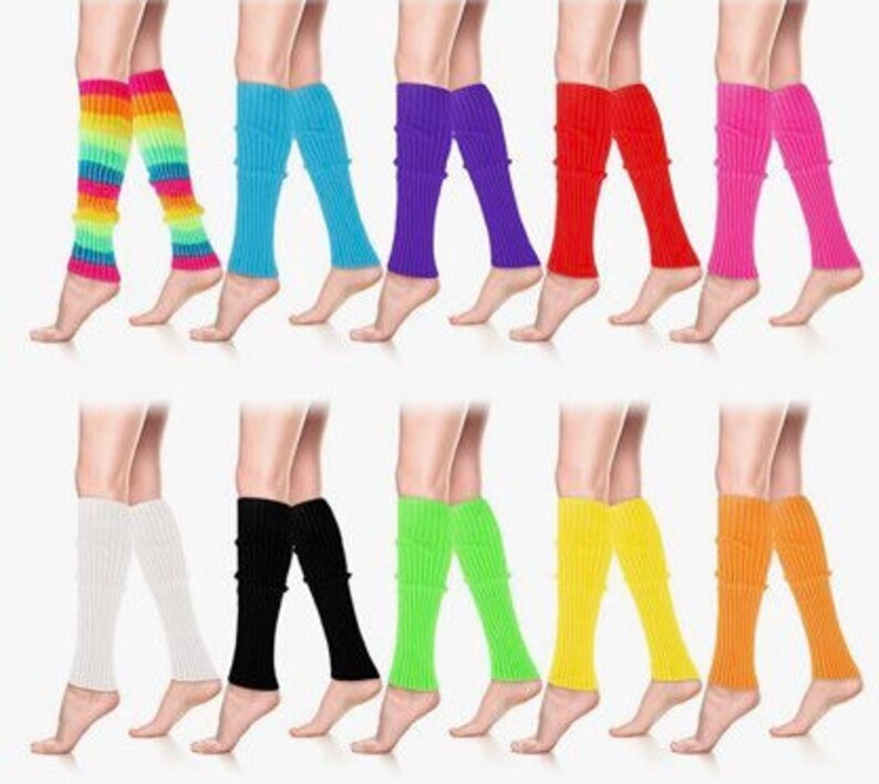 Mid Calf Neon Leg Warmers Many Colors 80's Party 80's Etsy