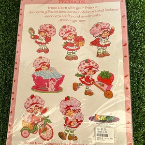 Sealed 2000 Vintage Strawberry Shortcake scented sticker page new in package stickers Those characters from cleveland 画像 2