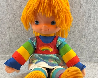 1983 Vintage Rainbow Brite 18" Doll Large size cuddle  Hallmark Mattel Excellent shape Rare review photos big rainbow brite babydoll