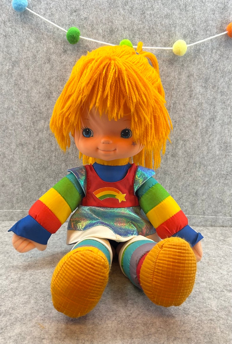 1983 Vintage Rainbow Brite 18 Doll Large size cuddle Hallmark Mattel Excellent shape Rare review photos big rainbow brite babydoll image 1