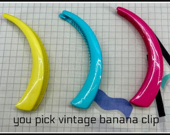 Vintage 80s 90s NEON Banana clip 80's hair Neon banana clip 80s costume accessories 80s vibes 80s party 80s theme 90s party 90s costume 80's