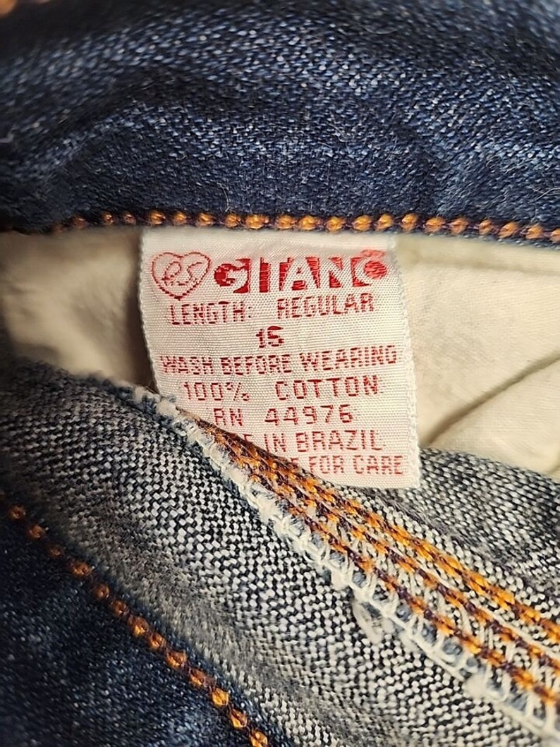 Vintage 80s jeans JUNIOR 15 fit like 11-13 PS Gitano dark wash jeans 80s jeans 80s costume 80s party gitano jeans image 5