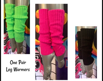 Mid calf Neon Leg warmers many colors 80's party 80's costume 80's theme 80's theme 80's day neon 80's Flashdance costume leg warmers