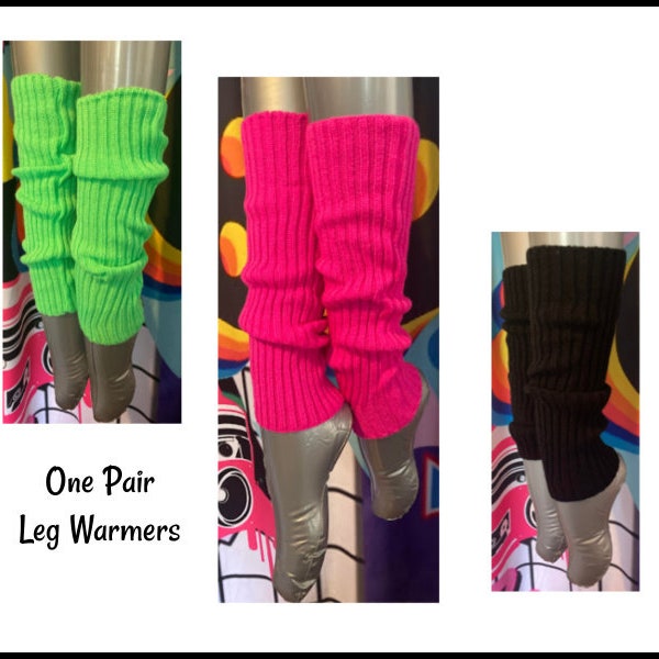 Neon Leg warmers 80's costume 80's theme 80's outfit 80s workout Lets Get Physical costume pink legwarmers black legwarmers green legwarmers