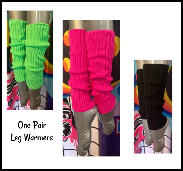 Ladies Party Legwarmers Knitted Neon Dance 80s Costume 1980s Womens Leg  Warmers