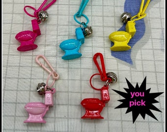 Vintage Bell Charms Clip Charms Commode charms Toilet Charms for Necklace Vintage 80's Charms Toy Charms bell clip on Charms 80s kid