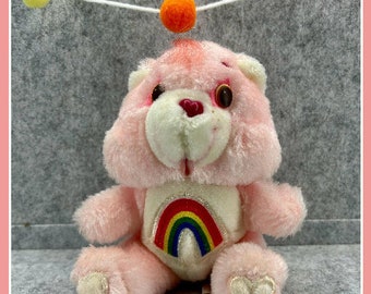 1983 Vintage Care Bear Small 6 inch Cheer Bear and Nice condition pink care bear 80s kid Kenner Care Bears