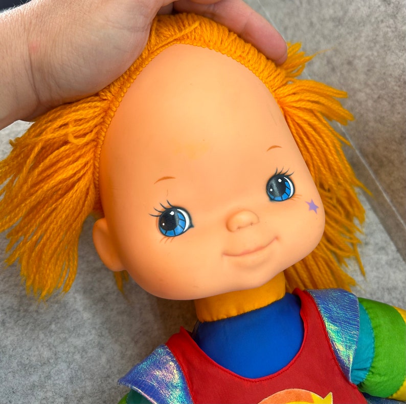 1983 Vintage Rainbow Brite 18 Doll Large size cuddle Hallmark Mattel Excellent shape Rare review photos big rainbow brite babydoll image 3