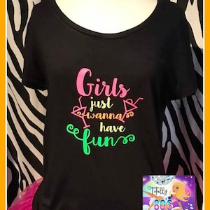 SALE Neon 80's Tshirt Martini Girls just wanna have fun S-3X 80s costume 80s party 80s vibes 80s theme 80s kid 80s cruise 80s bride