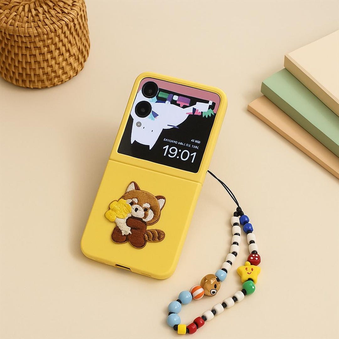 韓国風かわいい花摘みクマブレスレットイエロー携帯ケース、Motorola