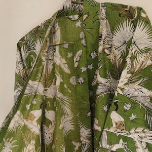 Beautiful Cotton Kimono Dress, Bath Robe Kimono, Animal Printed Cotton Kimono, Ladies Night Gown, Kimono Dressing Gown, Summer Nightwear
