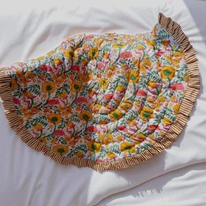 Hand Block Print Cotton Baby Quilt | New Born Winter Warm Baby Blanket Comforter