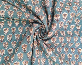 Tela de algodón estampada a mano, tela para confección de vestidos cortada a medida