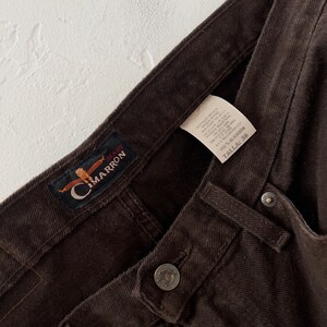 1990s Cimarron Chocolate Brown 100% Cotton Rigid Denim Straight Leg Jeans Gender Neutral 35 Waist image 8