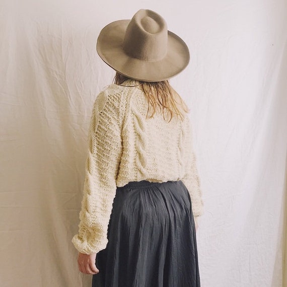 Vintage Hand Knit Chunky Fisherman Cableknit Pullo