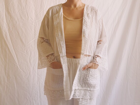 1970s Salma Lace Insert Chore Jacket