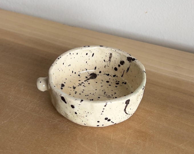 Small Mugs Less 4oz Low Shallow Mug | Handmade Hand Built Studio Ceramic Speckle ...