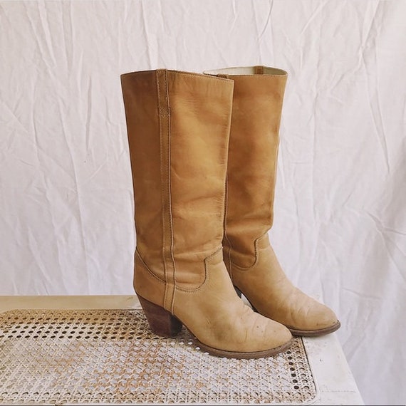 1970s Nubuck Heeled Campus Boots