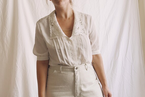 1980s Victorian Edwardian Inspired Balloon Sleeve
