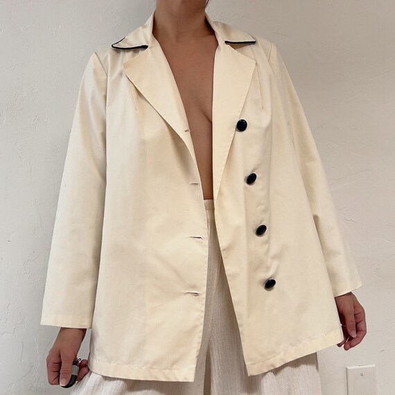 1960s Ivory Lightweight Trench Style Jacket - Gem