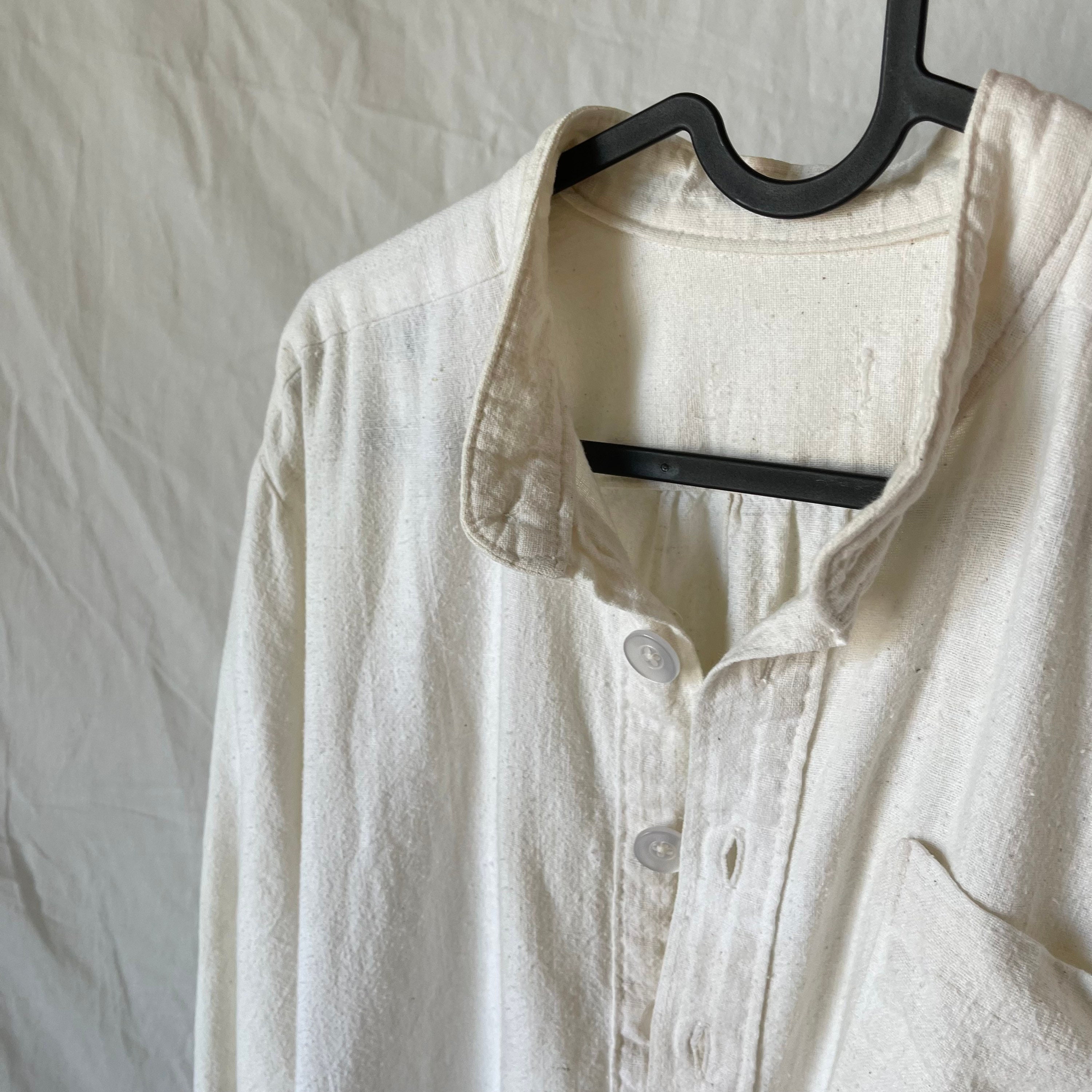 1970s Cheesecloth Gauze Menswear Henley Shirt | Etsy