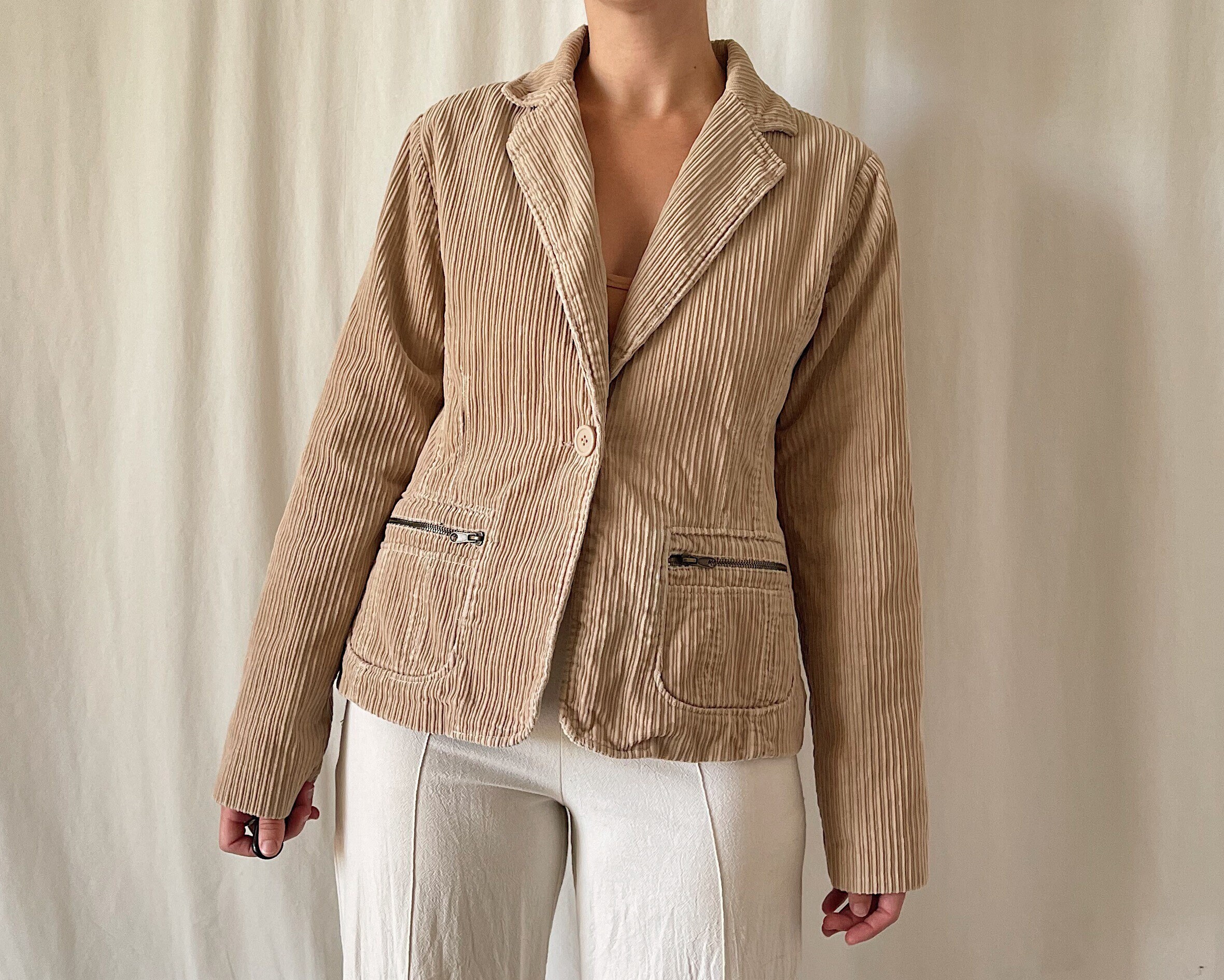 Cotton Wide Wale Corduroy Blazer Jacket 