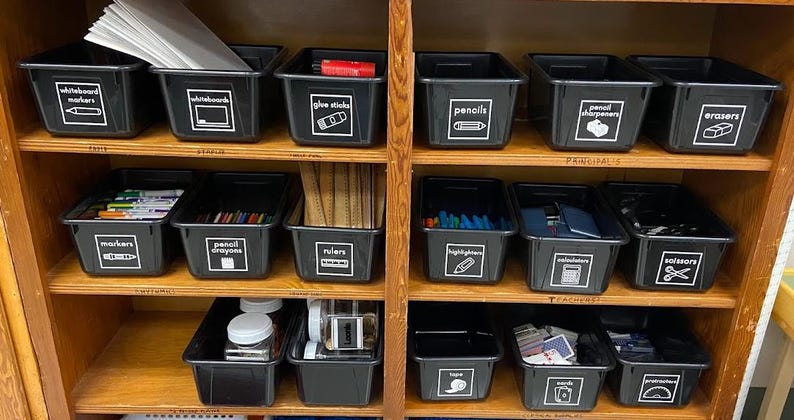 Supply Bin Labels - School Supplies Organization - DIGITAL FILE ONLY ...
