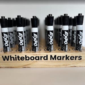 Whiteboard Marker - Teacher Supply Organizer | Wooden Whiteboard Marker Holder | Classroom Desk Organizer with Labels | Handmade