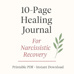 Printable Narcissist Recovery Journal – Therapy Workbook for Gaslighting, Trauma & Healing – Instant PDF