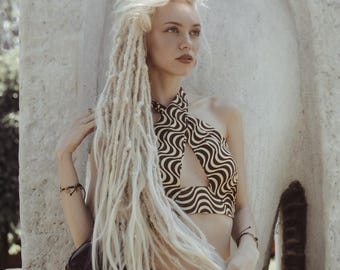 Bohemian blonde Human hair extra textured dreadlock extensions, real hair locks