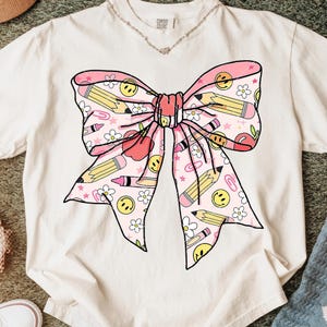 Pencil Coquette Bow PNG, Teacher Coquette Bow, Coquette bow png, Back to school, teacher appreciation, teacher shirt png, Coquette Pencil