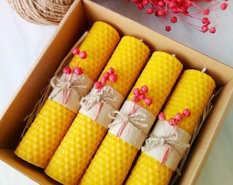 Natural Honeycomb Beeswax Candle Gift Beeswax 4 Pieces 14cm X 3cm