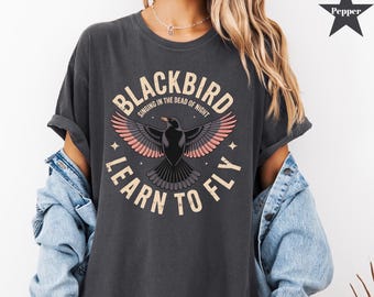 Blackbird Shirt. Old School Rock Band Shirt. Comfort Colors, Oversized Trendy Tee. Retro Music Shirt, Concert shirt, Song Lyrics beatle tee.