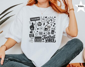 Comfort Colors® Football Shirt, Retro Football Shirt, Football Shirt, Sport Lover Shirt, Game Day Shirt, Touch Down Tee, Football Lover Tee