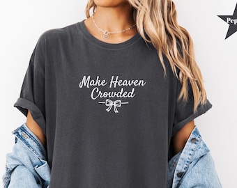 Camisa cristiana coqueta, linda camisa cristiana para mujer, camisa "Colores cómodos que llenan el cielo", camiseta con gráfico de fe, regalo cristiano