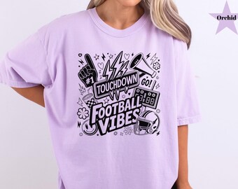 Comfort Colors® Football Shirt, Retro Football Shirt, Football Shirt, Sport Lover Shirt, Game Day Shirt, Touch Down Tee, Football Lover Tee