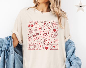 XOXO Crew Shirt, Valentine's Day Shirt Women, Galentine's Day Matching Tees