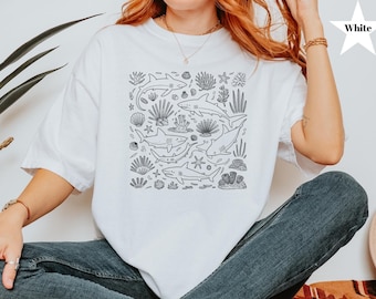 Shark Boho Shirt, Vintage Shark Shirt, Retro Sharks Tee, Ocean Lovers Shirt, Shark Lovers Gift Tee, Retro Sea Animals Shirt, Sea Animal Tee